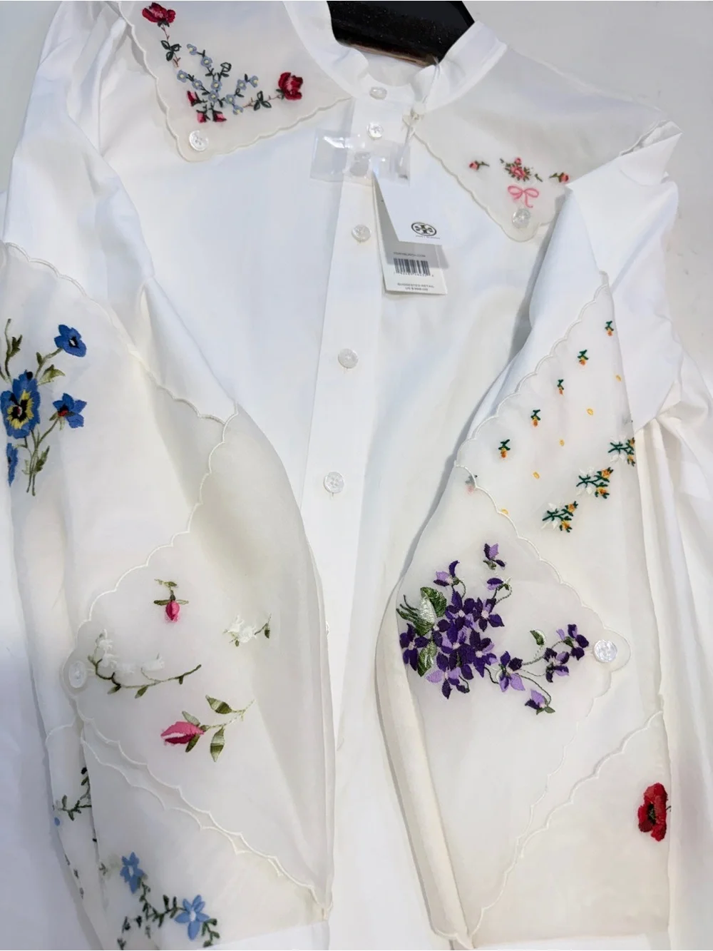 Tory Burch NWT Rare Discontinued Intricate Floral Embroidered Blouse
